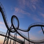 Rollercoaster loops as a reference to loops in programming and coding.